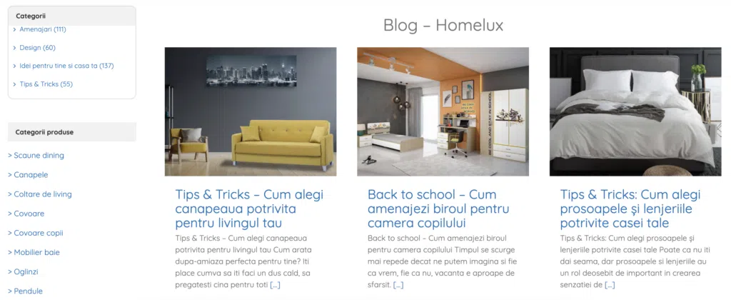 Pagină de blog cu conținut relevant pentru audiența țintă - Limitless.ro