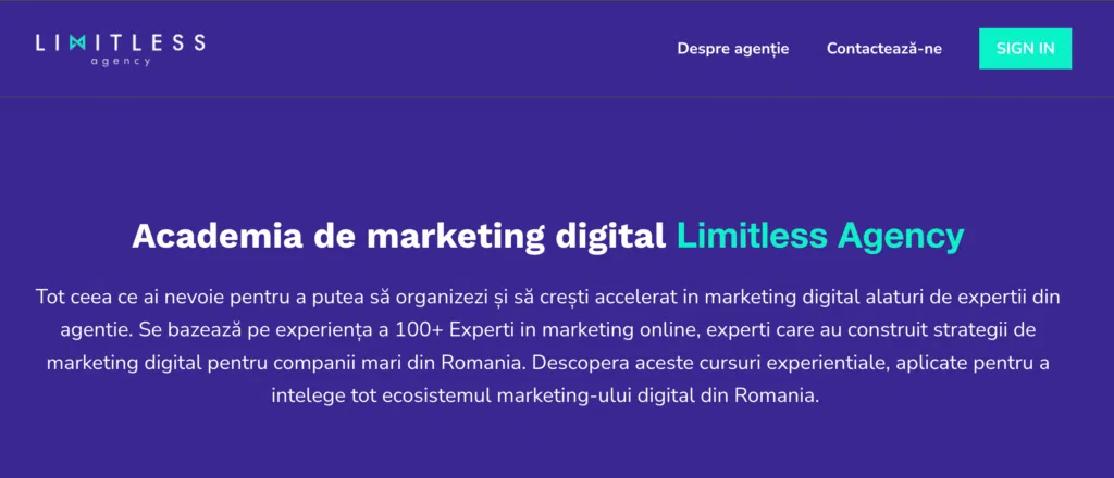 Academia de marketing digital Limitless Agency