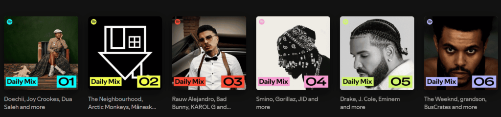 Daily mixes Spotify