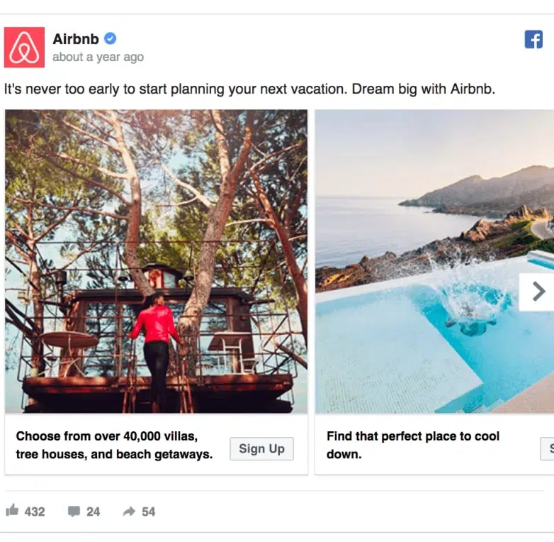 Exemplu de reclama airbnb